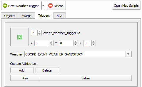 Weather Trigger Event Properties